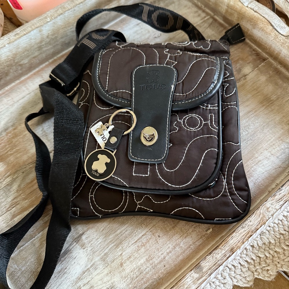 TOUS Black Quilted Crossbody with keychain